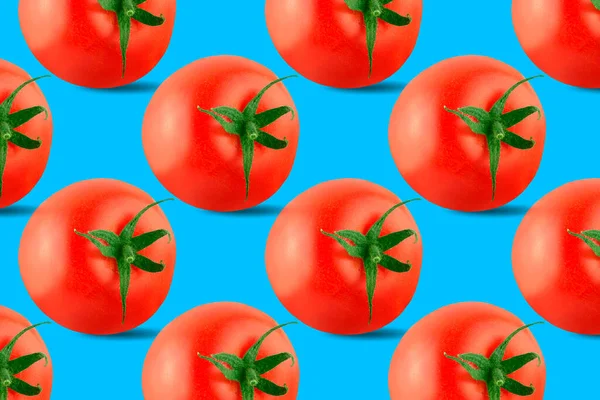 Creatieve Lay Out Van Naadloze Groenten Patroon Foto Hele Tomaten — Stockfoto