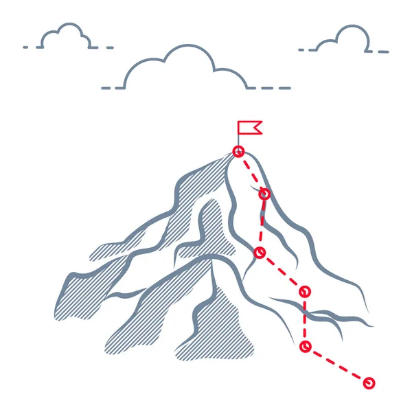 Гірська ділова подорож сходження на пік . — стоковий вектор