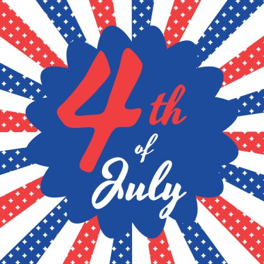 4 Temmuz bağımsızlık günü yıldız patlaması banner arka plan.