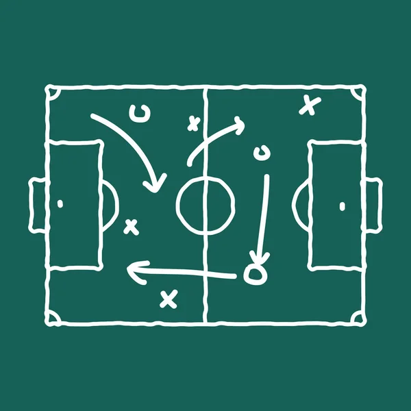 Futbol oyun strateji yazı tahtası ve tebeşir düzeni koçluk.