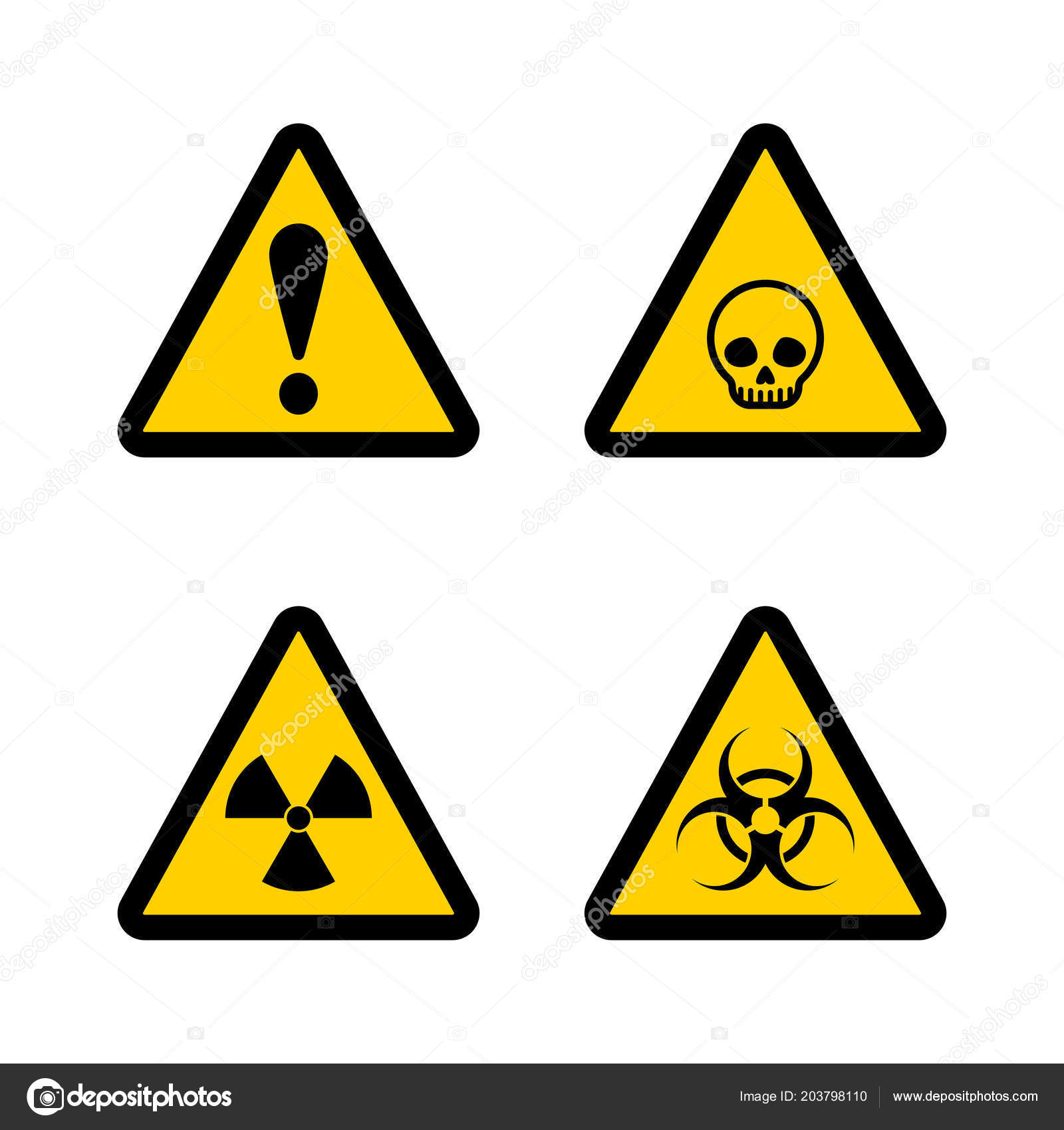 Caution Triangle Sign Vector Set Black Yellow Warning Notice Symbol Vector Image By C Fishpouch Vector Stock