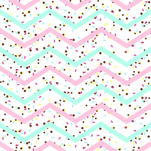 Confettis chevron motif vectoriel sans couture. Festive fond pointillé . — Image vectorielle