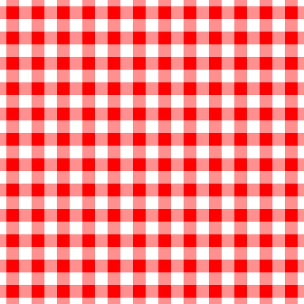 Gingham red seamless pattern. Checkered plaid design background. — Stock Vector