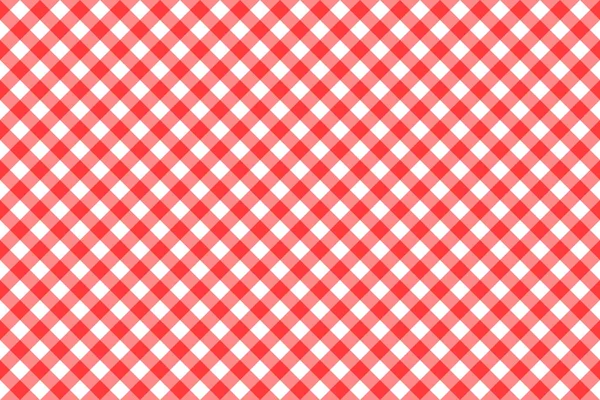 Gingham red checkered seamless pattern. Plaid repeat design background. — Stock Vector