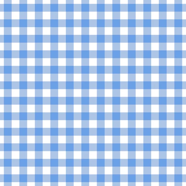 Checkered blue tablecloth seamless pattern. Gingham plaid design background. — Stock Vector