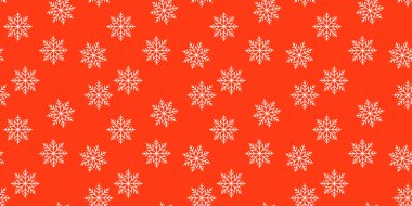 Yeni yıl kırmızı ve beyaz kar taneleri Dikişsiz desen sarma kağıdı için arka plan.