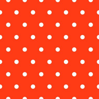 Sorunsuz polka dot kırmızı ve beyaz klasik desen.