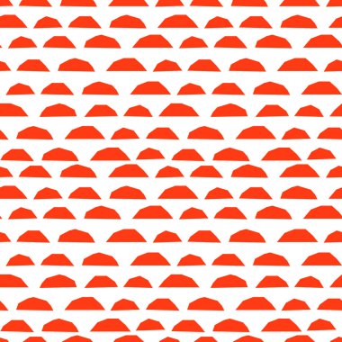 Soyut Kırmızı tepe geometrik Dikişsiz desen şekilleri.
