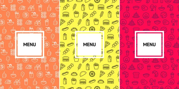 快餐和咖啡厅菜单图案设计模板. — 图库矢量图片