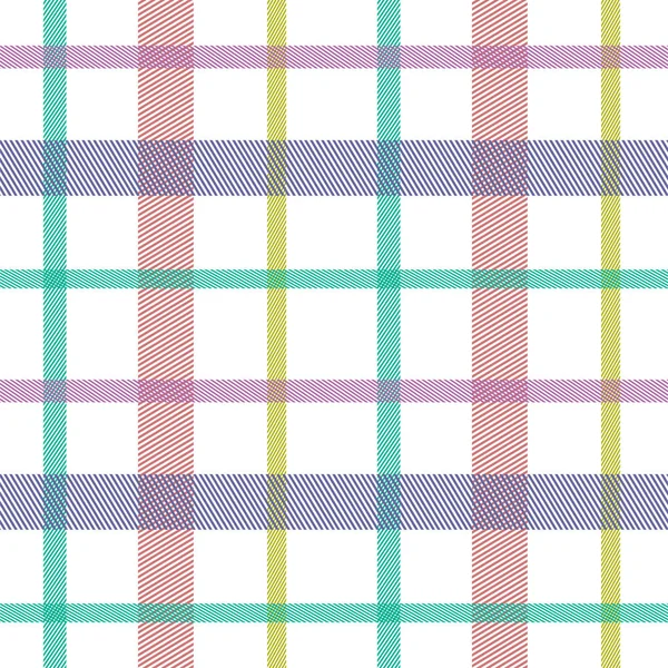 Striped tartan plaid style colorful seamless vector pattern. — Stock Vector