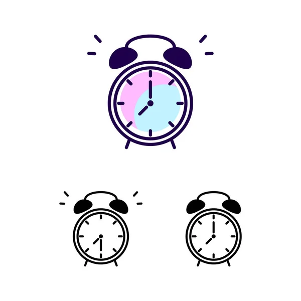 Alarm clock vector icon isolated on white background. Ringing clock symbols vector. — Stock Vector
