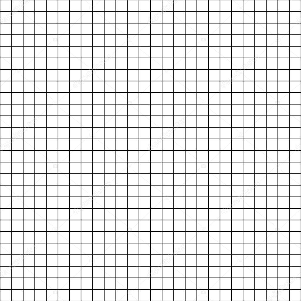 Graph paper grid white background seamless pattern.
