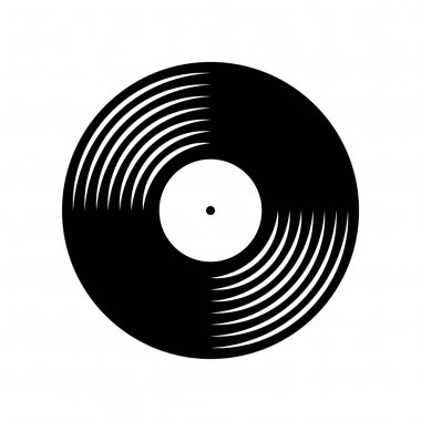 Beyaz arkaplanda plaka diski izole edilmiş. Müzik retro simgesi.