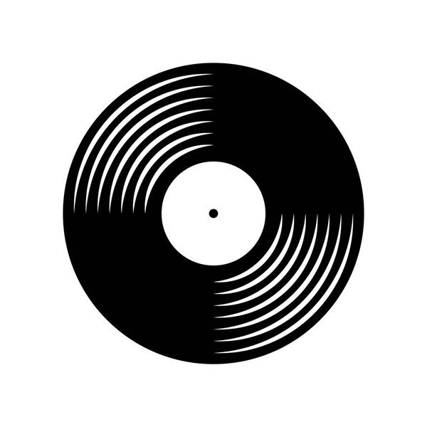Vinyl plate disc isolated on white background. Music retro icon.