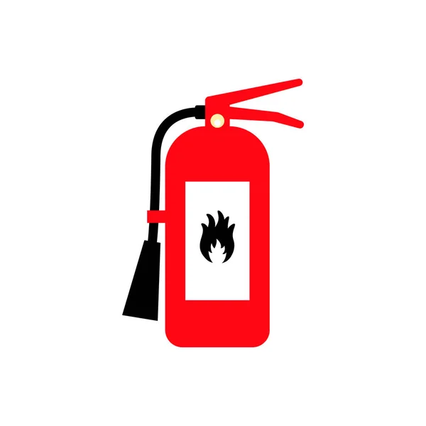 Brandblusser cartoon plat gekleurd pictogram met Fire teken. — Stockvector