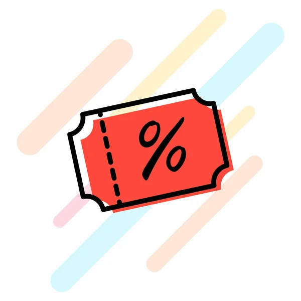 Discount coupon icon vector. Sale ticket label sign. — Stock Vector