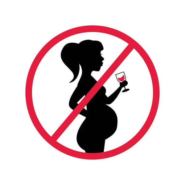 Plantilla de banner de advertencia sin alcohol para el período de embarazo . — Vector de stock