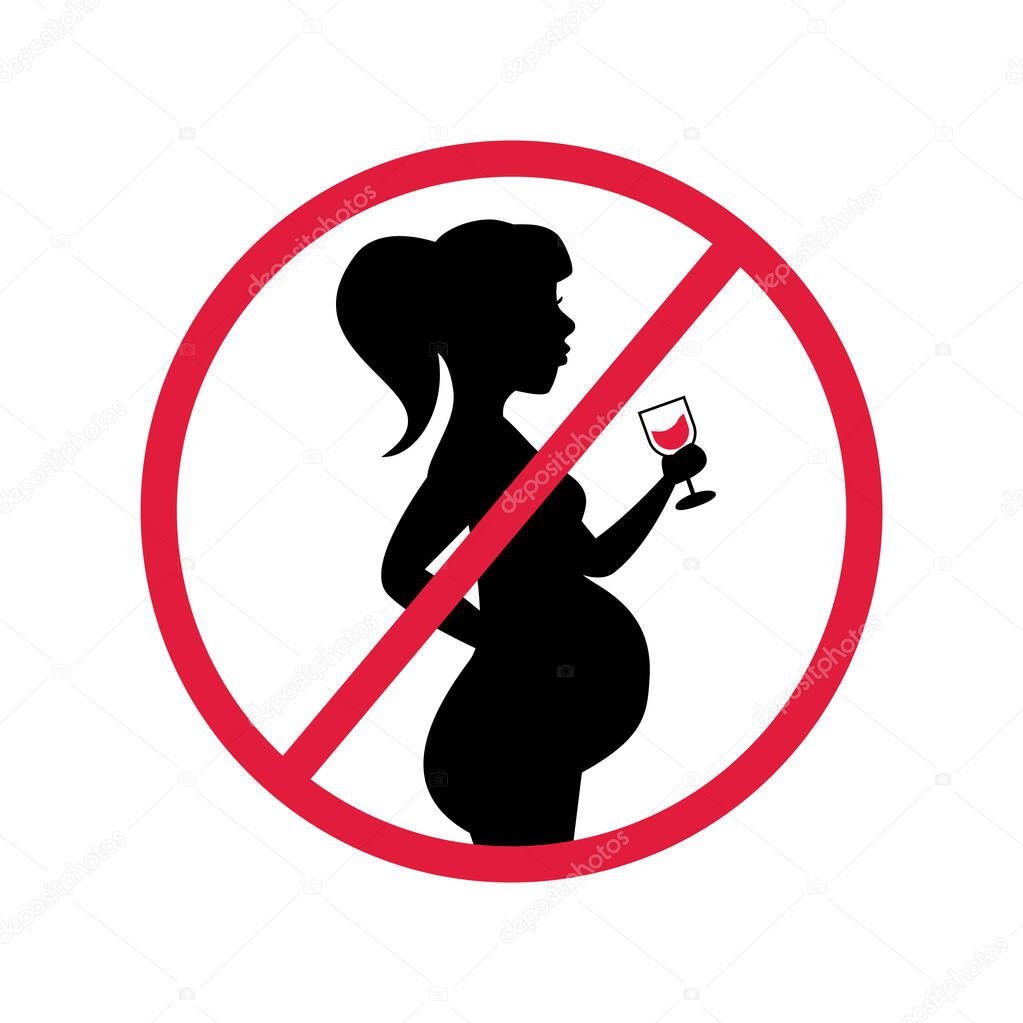 No alcohol for pregnancy period warning banner template.