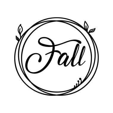 Sonbahar ve hasat etiketi daire damgası