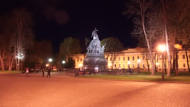 Veliky Novgorod Kremlin Soirée tardive — Video