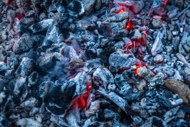 Barbekü, yakacak odun yangında yanan