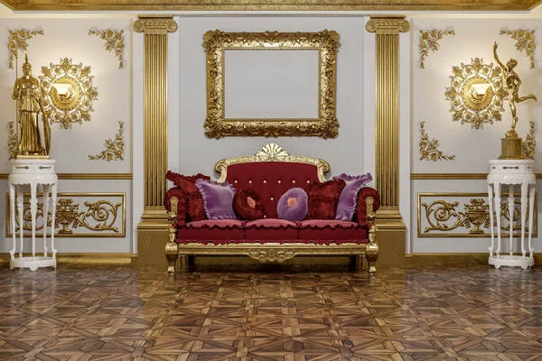 klasik stil Cinema 4d Corona işleyici koridorda 3D render