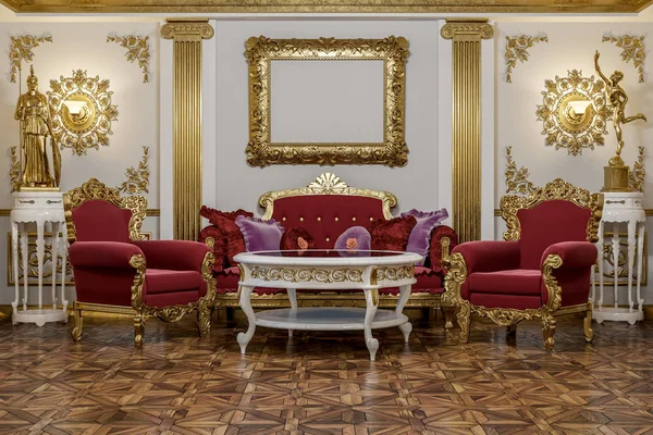 klasik stil Cinema 4d Corona işleyici koridorda 3D render