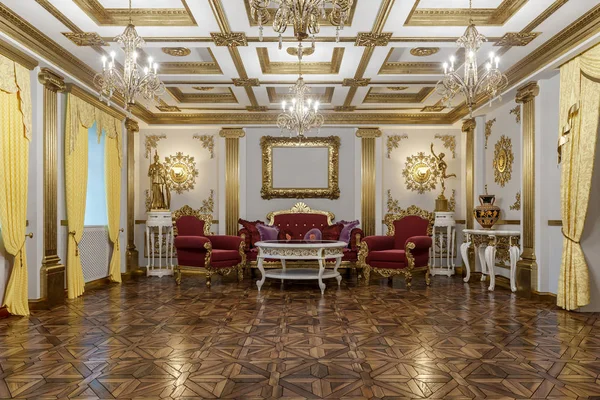 klasik stil Cinema 4d Corona işleyici koridorda 3D render