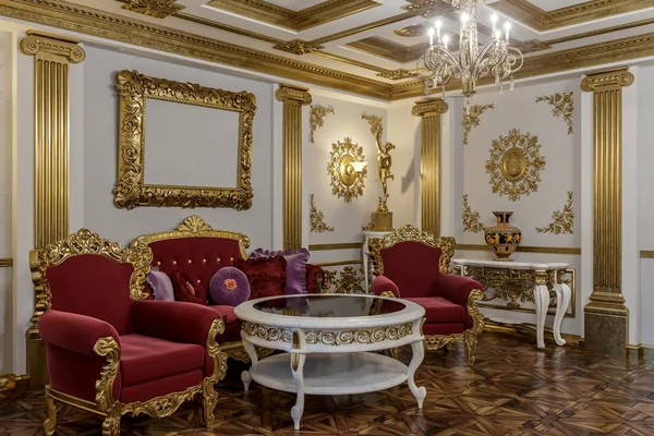 klasik stil Cinema 4d Corona işleyici koridorda 3D render