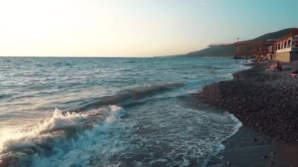 Sea surf närbild. Bakgrunden video — Stockvideo