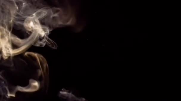 Roken verlicht door een lichtstraal — Stockvideo