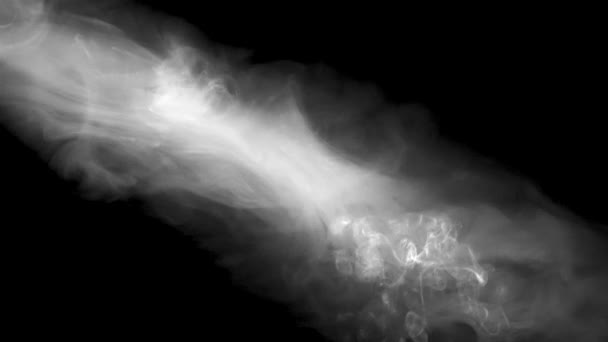 Roken verlicht door een lichtstraal — Stockvideo