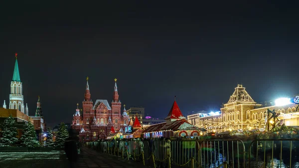 Красная Площадь Зимний Вечер Мавзолей Ленина Кремля — стоковое фото