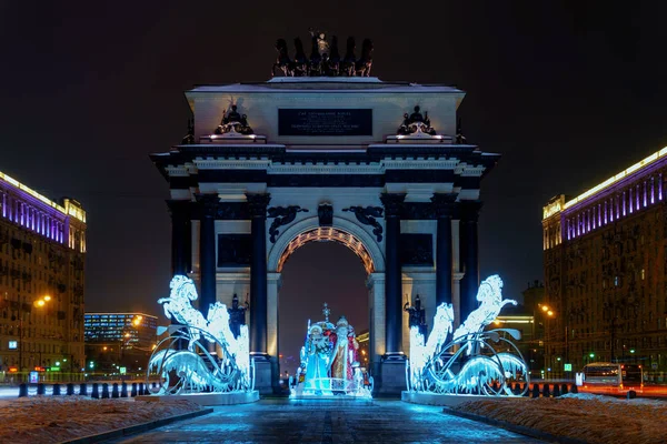 Ano Novo Arco Triunfal em Moscou — Fotografia de Stock