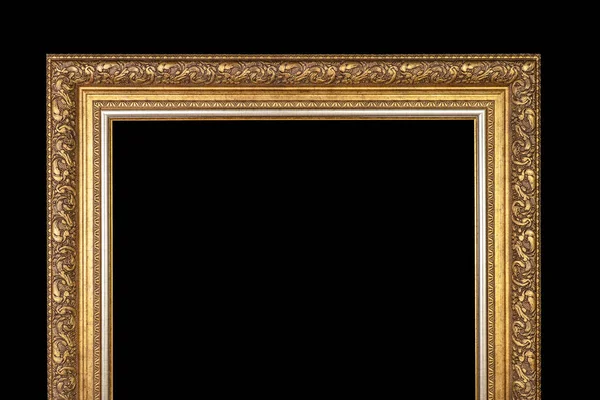 Klassischer Rahmen für Gemälde mit Stuck auf schwarzem Hintergrund — Stockfoto
