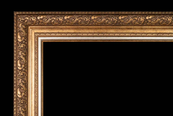 Klassischer Rahmen für Gemälde mit Stuck auf schwarzem Hintergrund — Stockfoto