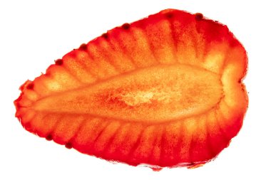 Yapraklı çilek. Beyaz bir arkaplanda izole edilmiş.