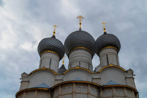 Russian orthodox church with onion domes. Rostov Kremlin Stock Picture
