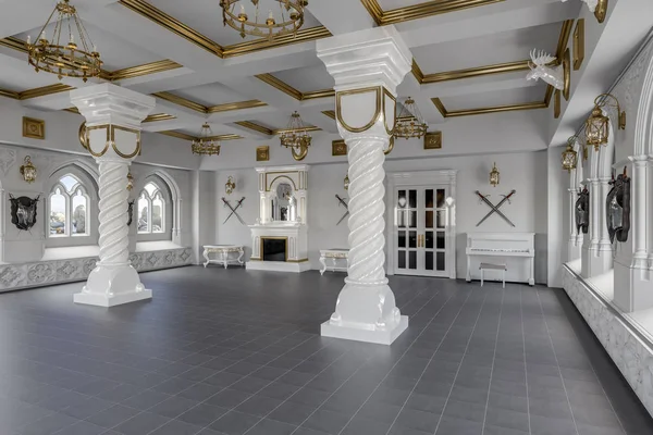 Restoranda ziyafet odası. 3d render