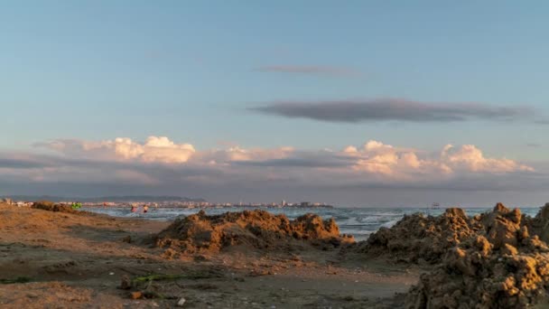 Sera tramonto in mare. Timelapse — Video Stock