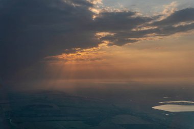 Sunset. The view from the plane