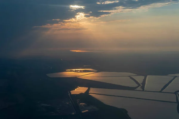 Sunset. The view from the plane
