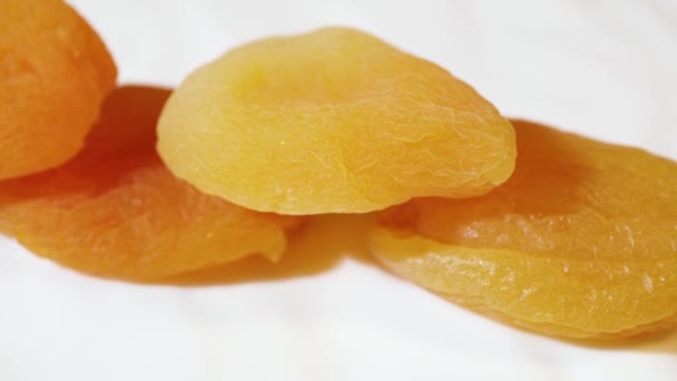 Abricots Secs Juteux Jaunes Gros Plan — Video