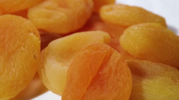 Abricots Secs Juteux Jaunes Gros Plan — Video