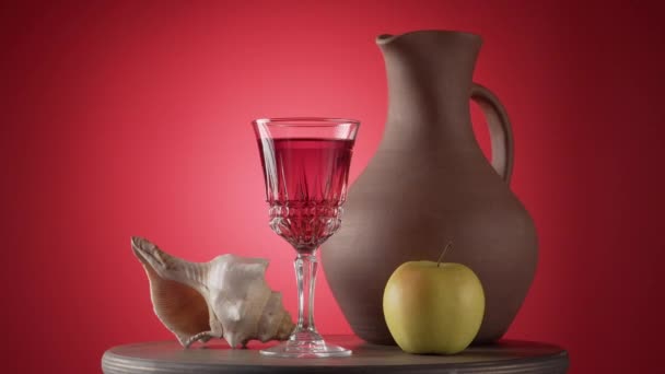 Homemade Clay Jug Wine — Stock Video