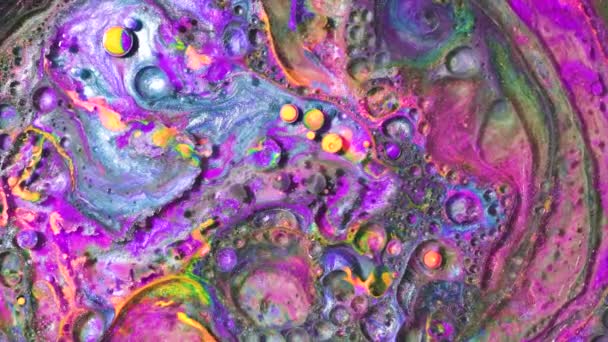 Текущие Жидкие Краски Абстрактный Цвет Движущегося Фона Крупным Планом — стоковое видео