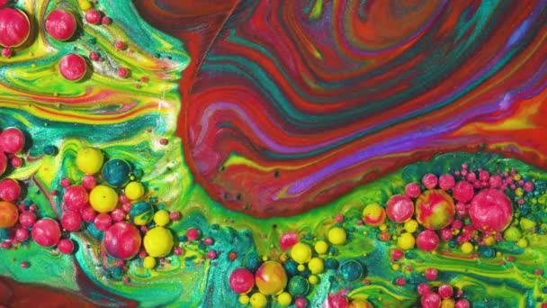 Текущие Жидкие Краски Абстрактный Цвет Движущегося Фона Крупным Планом — стоковое видео