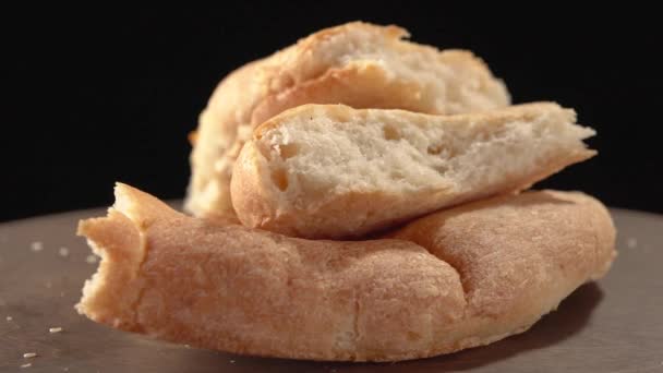 Pão Pita Ásia Central Com Sementes Gergelim — Vídeo de Stock