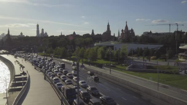 Вид Московський Кремль Кремлівський Насип — стокове відео