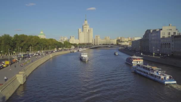 Vista Dique Moskvoretskaya Uma Noite Verão — Vídeo de Stock